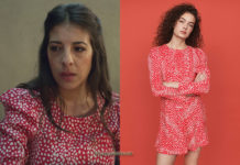 DEMAIN NOUS APPARTIENT : la robe rouge à motif animalier de Soraya dans l’épisode 703