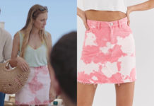 DEMAIN NOUS APPARTIENT : la Jupe rose en jean effet tie-dye de Sofia dans l’épisode 742