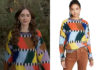 EMILY IN PARIS : Emily’s sweater with a colorblock patchwork