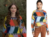 EMILY IN PARIS : Emily’s sweater with a colorblock patchwork