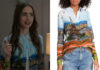 EMILY IN PARIS : Emily’s Paris print shirt in S1E1