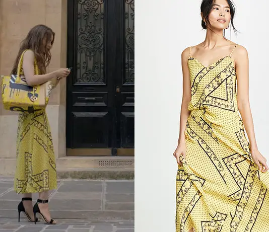 EMILY IN PARIS : Emily’s yellow skirt and top in S1E01