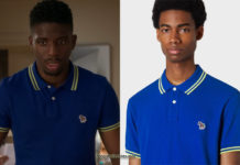 EMILY IN PARIS : Julien’s blue cobalt polo shirt in S1E02