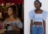 EMILY IN PARIS : Mindy’s blue off-the-shoulder top in S1E02