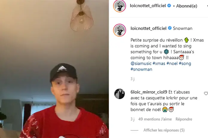 CHRISTMAS SONG OF THE DAY : Loïc Nottet et « Snowman »