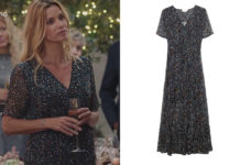 ICI TOUT COMMENCE : la robe marine à motifs de Chloé pour le déjeuner de Noël dans l’épisode 40