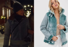 HOME FOR CHRISTMAS : Johanne’s green faux fur coat in S2E02