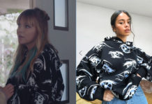 DEMAIN NOUS APPARTIENT : le sweat noir avec des yeux en imprimé de Judith dans l’épisode 816