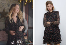 ICI TOUT COMMENCE : la robe noire imprimée à fleurs de Salomé dans l’épisode 31