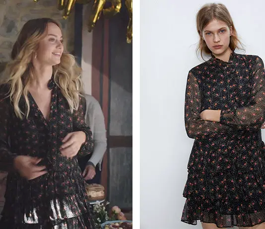 ICI TOUT COMMENCE : la robe noire imprimée à fleurs de Salomé dans l’épisode 31