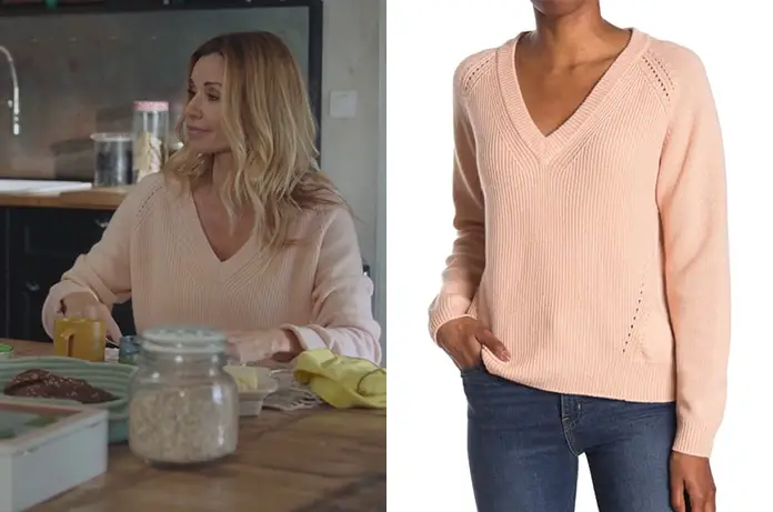 DEMAIN NOUS APPARTIENT : le pull rose poudré d’Ingrid dans l’épisode 835