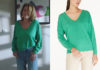 Demain nous appartient : le pull vert ajouré de Lydie dans l’épisode 869