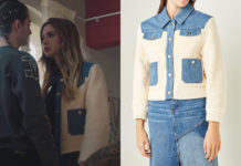 ICI TOUT COMMENCE : la veste en jean et fausse fourrure blanche de Charlène dans l’épisode 115