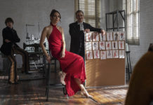 HALSTON : Elsa Peretti’s red gown in episode 1