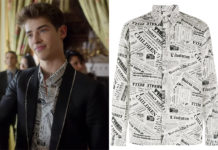 ELITE : Patrick’s newspaper print shirt in S4E02