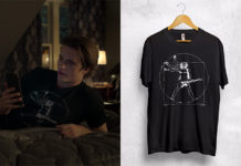 Love, Victor : Vitruvian guitarist print t-shirt for Benji in S2E06