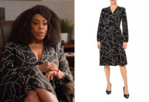 NEVER HAVE I EVER : Dr. Jamie Ryan’s chain print dress in S2E07