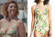 DEMAIN NOUS APPARTIENT : le maillot imprimé citrons de Sandrine dans l’épisode 969