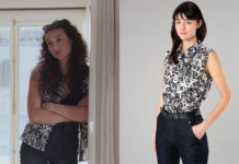 DEMAIN NOUS APPARTIENT : la chemise sans manches imprimé roses de Manon dans l’épisode 963