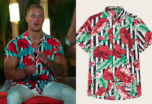 Too Hot To Handle : Nathan’s striped and botanical shirt in S2E03