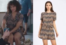 DEMAIN NOUS APPARTIENT : le combishort avec un imprimé brun de Bénédicte dans l’épisode 976