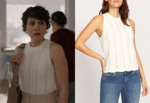 UN SI GRAND SOLEIL : le pull blanc sans manches de Céline dans l’épisode 724