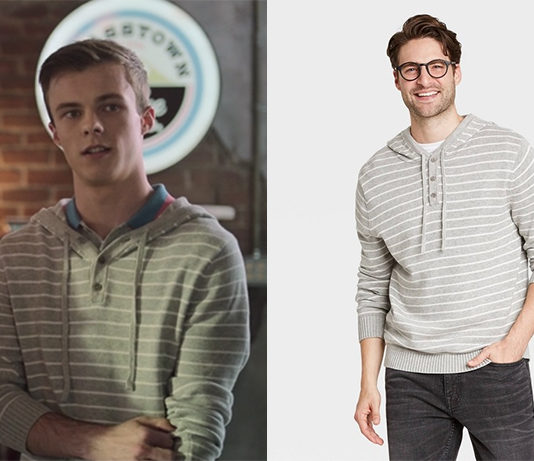 LOVE, VICTOR : Charlie’s Grey Striped sweater