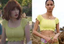 ICI TOUT COMMENCE : le top en maille crochet vert clair d’Ambre dans l’épisode 232