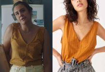 DEMAIN NOUS APPARTIENT : le top sans manches safran de Noor dans l’épisode 1009