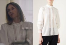 ICI TOUT COMMENCE : la blouse blanche brodée de Rose dans l’épisode 215