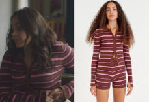 DEMAIN NOUS APPARTIENT : le gilet marron à rayures de Noor dans l’épisode 1062