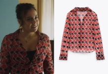 DEMAIN NOUS APPARTIENT : la blouse en tulle imprimée de Noor dans l’épisode 1055