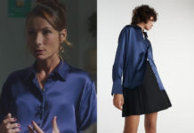 DEMAIN NOUS APPARTIENT : la chemise en soie bleue de Raphaëlle dans l’épisode 1067
