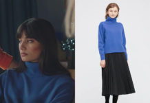 DEMAIN NOUS APPARTIENT : le pull bleu à col roulé de Camille dans l’épisode 1074