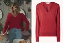 DEMAIN NOUS APPARTIENT : le pull rouge col V de Chloé dans l’épisode 1078