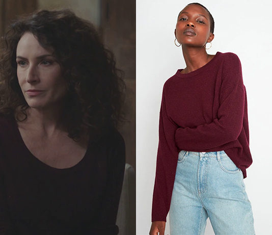 ICI TOUT COMMENCE : le pull en cachemire bordeaux de Clotilde dans l’épisode 293