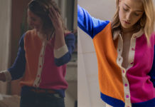 PLUS BELLE LA VIE : le cardigan colorblock d’Estelle dans l’épisode 4450
