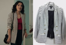 L’AMOUR (PRESQUE) PARFAIT : le blazer rayé de Manon dans l’épisode 2