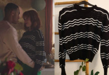 ICI TOUT COMMENCE : le pull noir à vaguelettes blanches d’Ambre dans l’épisode 337