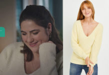 DEMAIN NOUS APPARTIENT : le pull jaune pâle d’Audrey dans l’épisode 1124