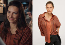 DEMAIN NOUS APPARTIENT : la chemise marron à rayures de Sophie dans l’épisode 1131