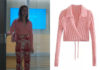 ÉLITE : Cayetana’s cropped wrap pink cardigan sweater in S5E01