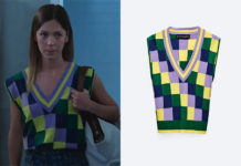ÉLITE : Cayetana’s v-neck check knit vest in S5E08