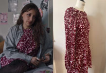 ICI TOUT COMMENCE : la robe rouge plissée de Jasmine dans l’épisode 384