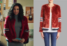 ICI TOUT COMMENCE : la veste fausse fourrure rouge de Marta dans l’épisode 372