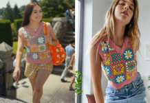 LOVESTRUCK HIGH : Charlie’s pink crochet vest sweater in S1E01