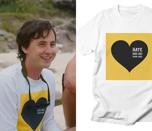 THE WILDS : Josh’s « Hate has no home here » print tee in S2E02