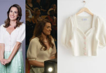 LOVESTRUCK HIGH : Miss Kelly’s short sleeves white cardigan in S1E06