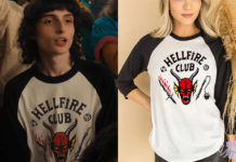 STRANGER THINGS : Mike’s hellfire club raglan tee in S4E01