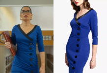 LOVESTRUCK HIGH : Principal Nelson’s blue dress in S1E03 and E04